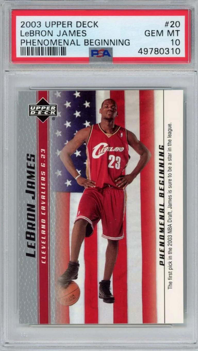 Graded 2003-04 UD LeBron James #20 Phenomenal Beginning Rookie Card PSA 10 Mint
