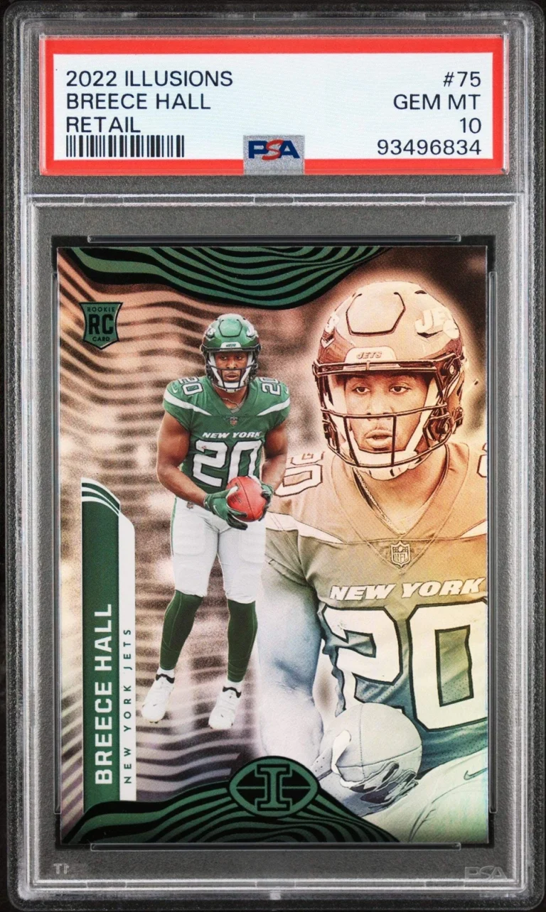 Graded 2022 Panini Illusions Breece Hall #75 Retail Rookie Football Card PSA 10