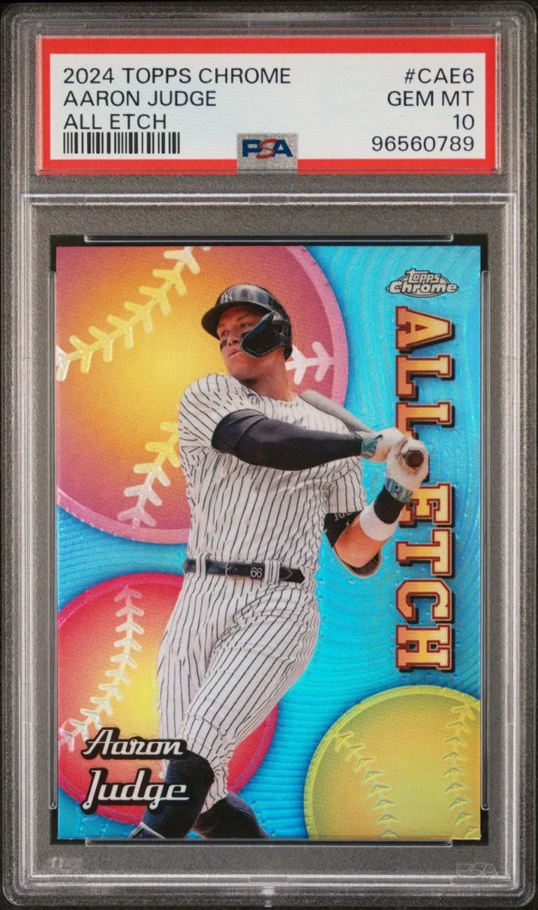 Graded 2024 Topps Chrome Aaron Judge #CAE6 All Etch Baseball Card PSA 10 Gem