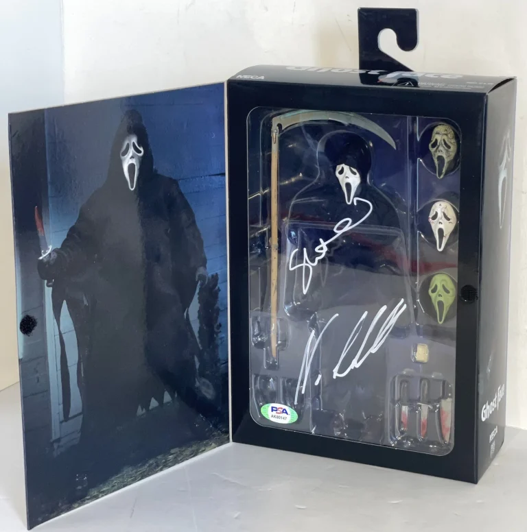 SKEET ULRICH NEVE CAMPBELL SIGNED GHOST FACE NECA FIGURE PSA/DNA COA SCREAM