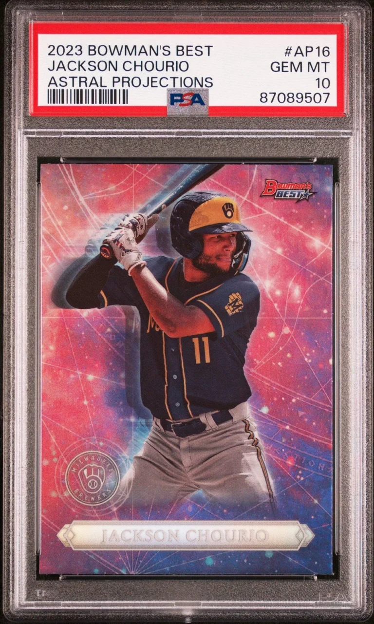 Graded 2023 BWMs Best Jackson Chourio #AP16 Astral Proj RC Baseball Card PSA 10