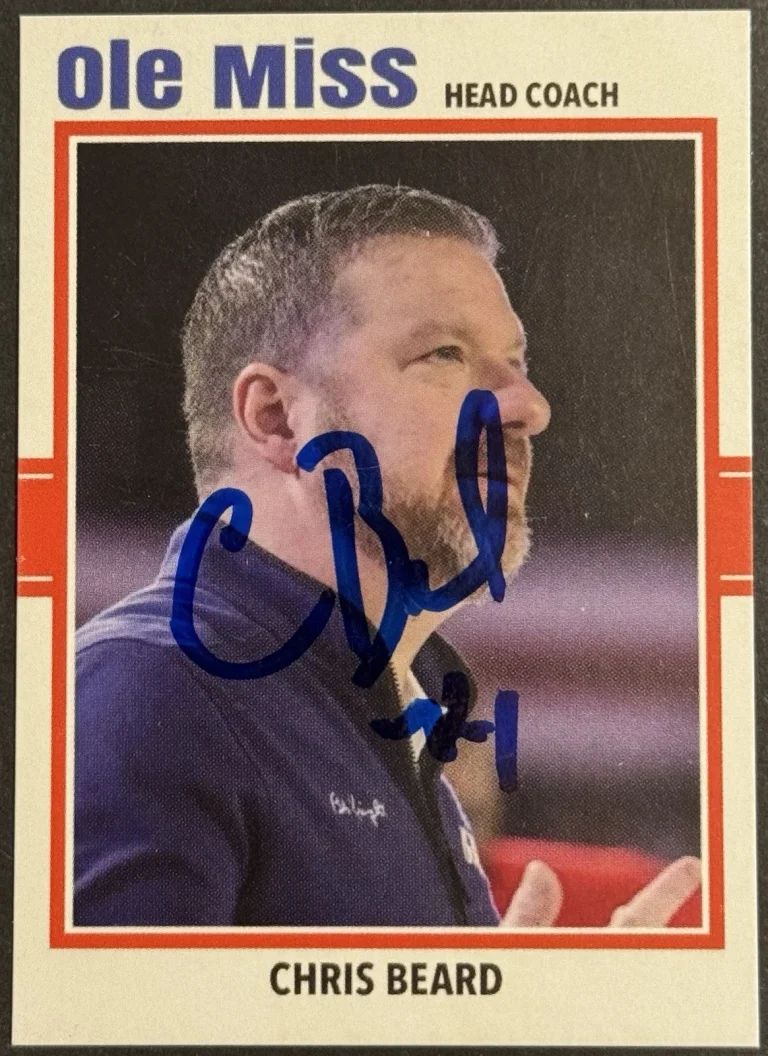 Chris Beard Signed Autographed Custom Ole Miss Trading Card BAS Beckett COA
