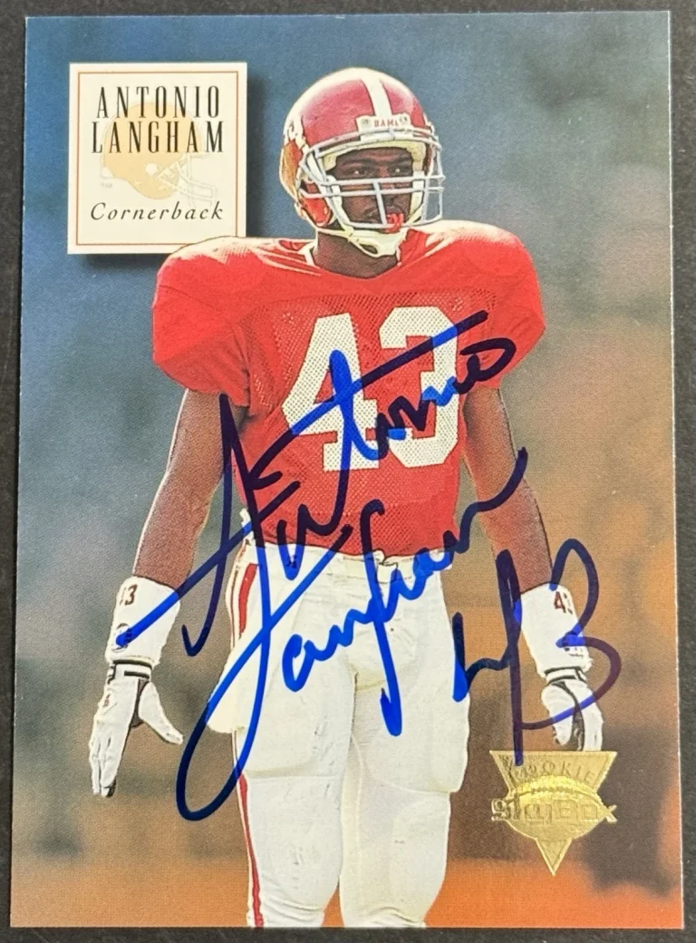 Antonio Langham Signed 1994 Skybox Rookie Card BAS Beckett COA Cleveland Browns