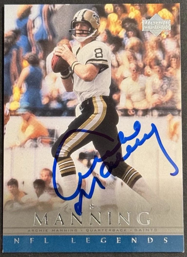 Archie Manning Signed 2000 Upper Deck Legends Card Saints BAS Beckett COA