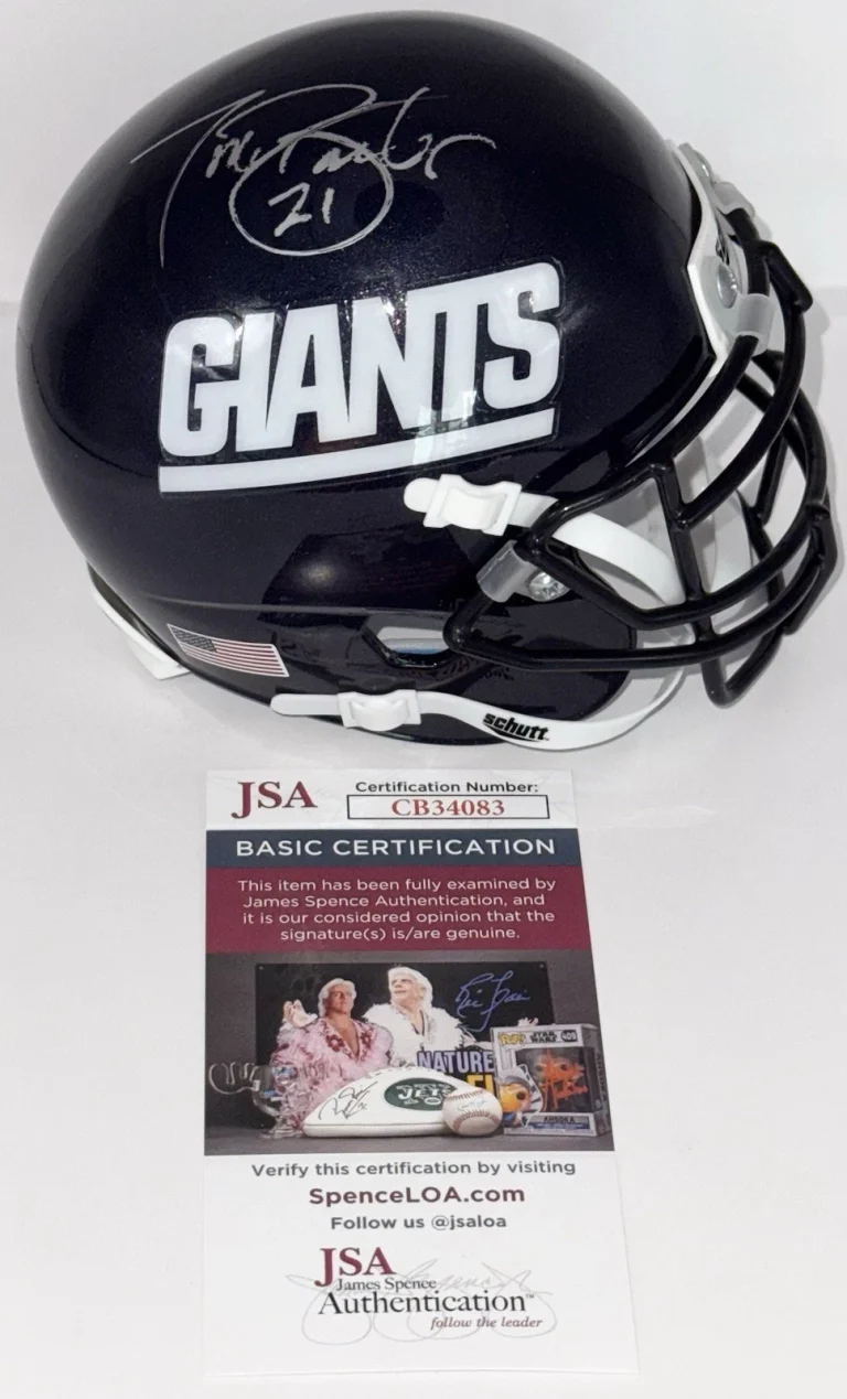 Tiki Barber Signed Autographed New York Giants Mini Helmet JSA COA