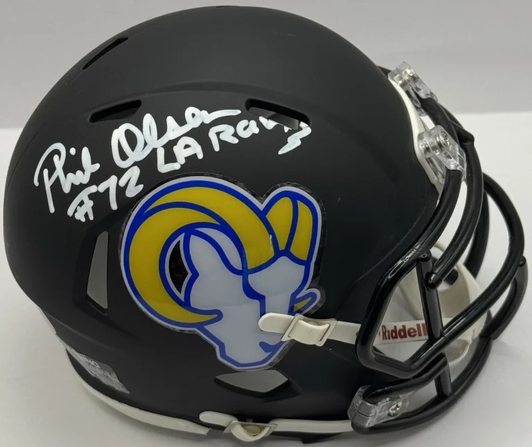 Phil Olsen Signed Autographed Los Angeles Rams Mini Helmet PSA/DNA COA