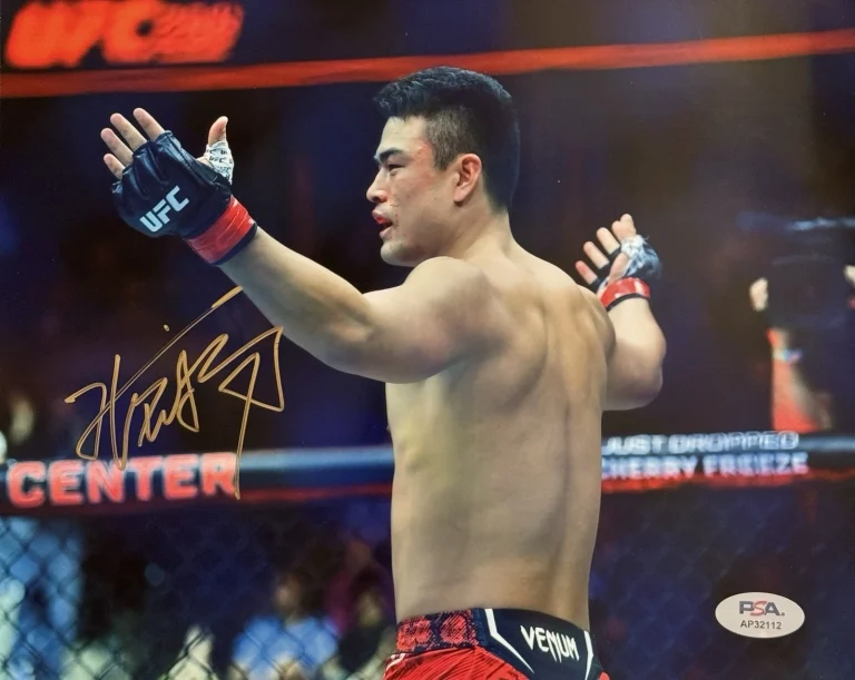 Zhang Mingyang Signed Autographed UFC Fighter 8x10 Photo PSA/DNA COA