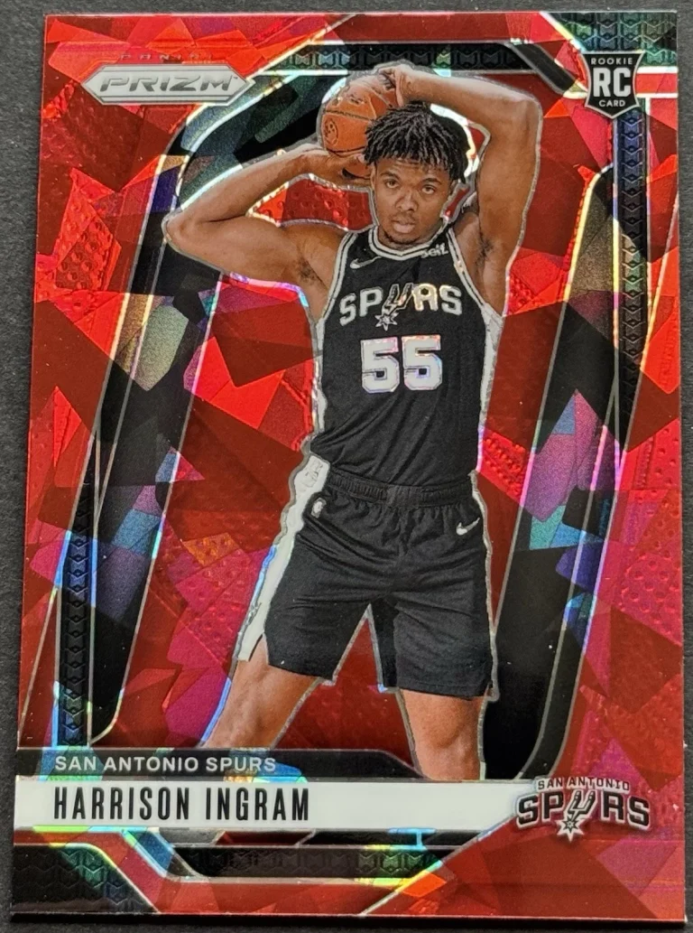Harrison Ingram 2024-25 Panini Prizm #254 Red Cracked Ice Prizm S.A. Spurs RC