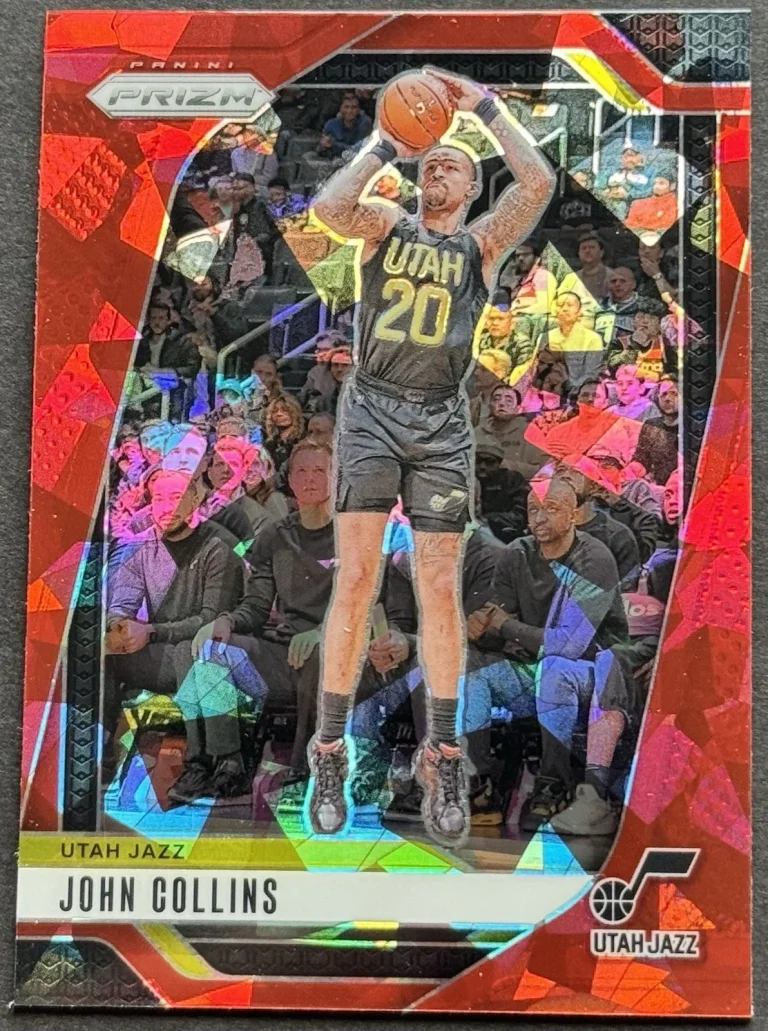 2024-25 Panini Prizm #220 John Collins Utah Jazz Red Cracked Ice