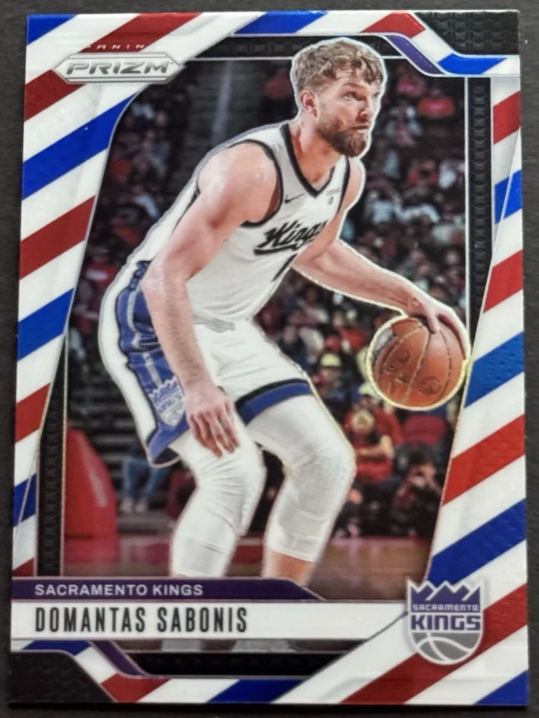2024-25 Panini Prizm Domantas Sabonis Red White Blue Prizm #86 Kings