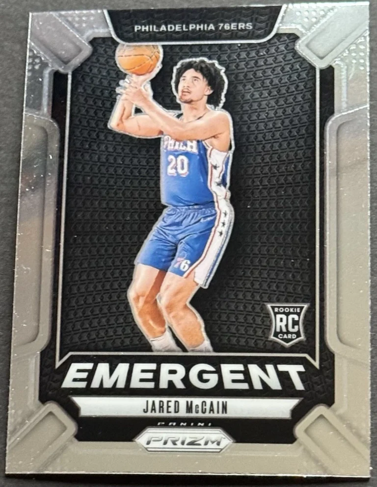 Jared McCain 2024-25 Panini Prizm Emergent #19 Rookie Philadelphia 76ers