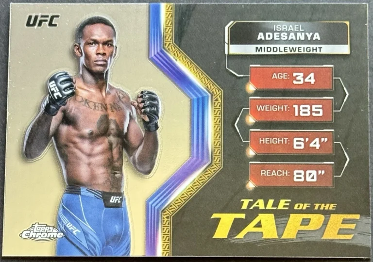2024 Topps Chrome UFC Israel Adesanya #TFT-18 Tale of the Tape