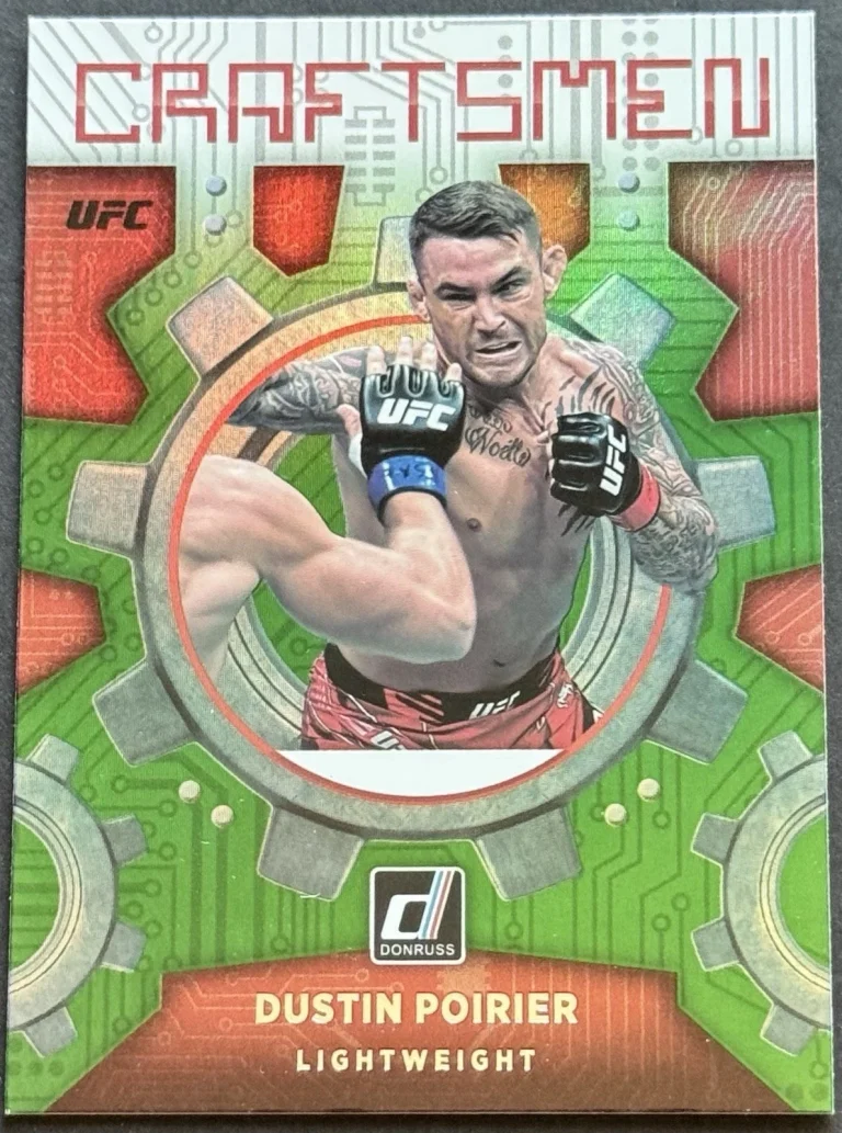 2022 Donruss UFC #12 Dustin Poirier Craftsmen Green Flood