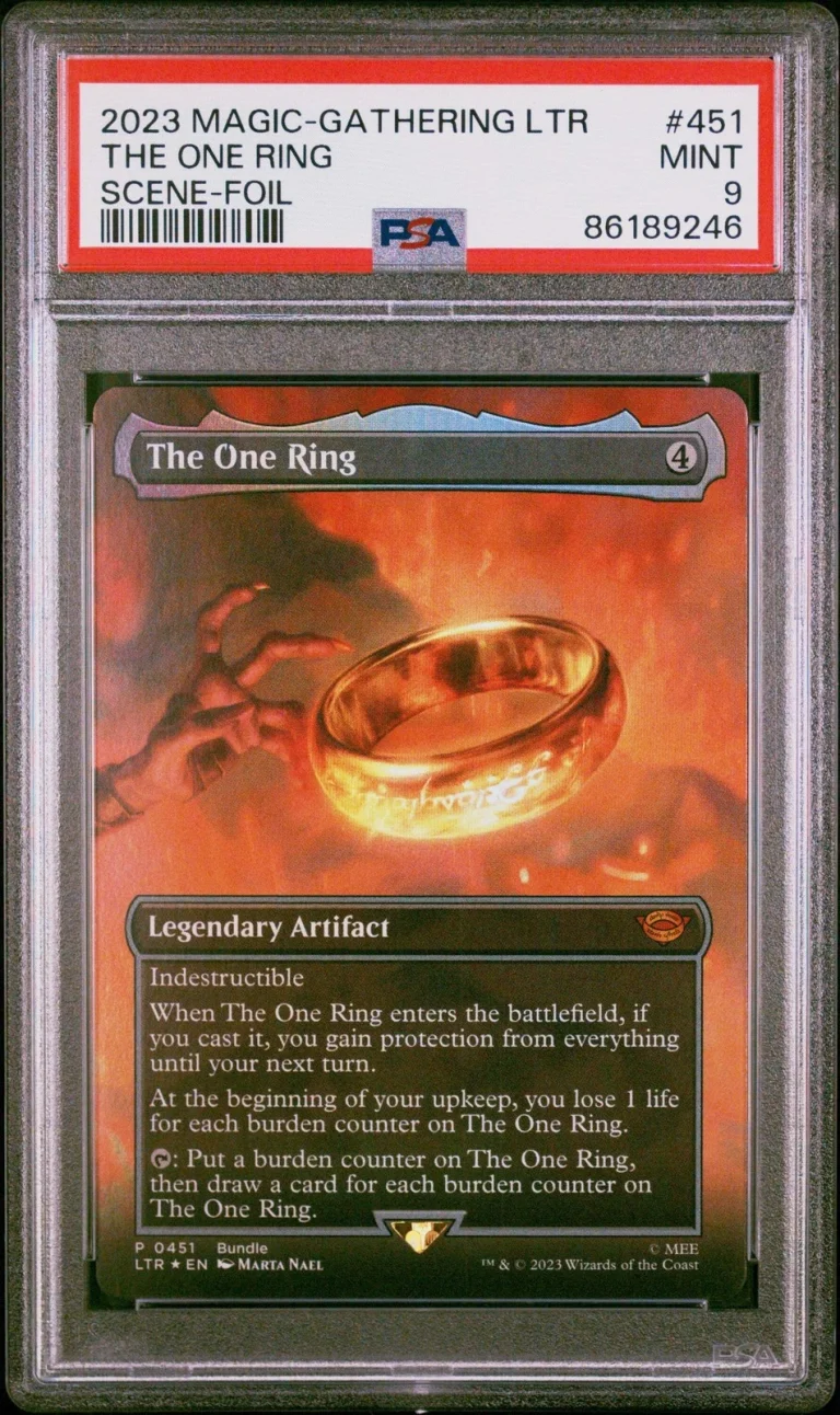 Graded 2023 Magic The Gathering The One Ring Foil #LOTR Card PSA 9