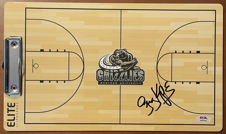 Greg Kampe Signed Autographed Oakland University Coaches Clipboard PSA/DNA Coa