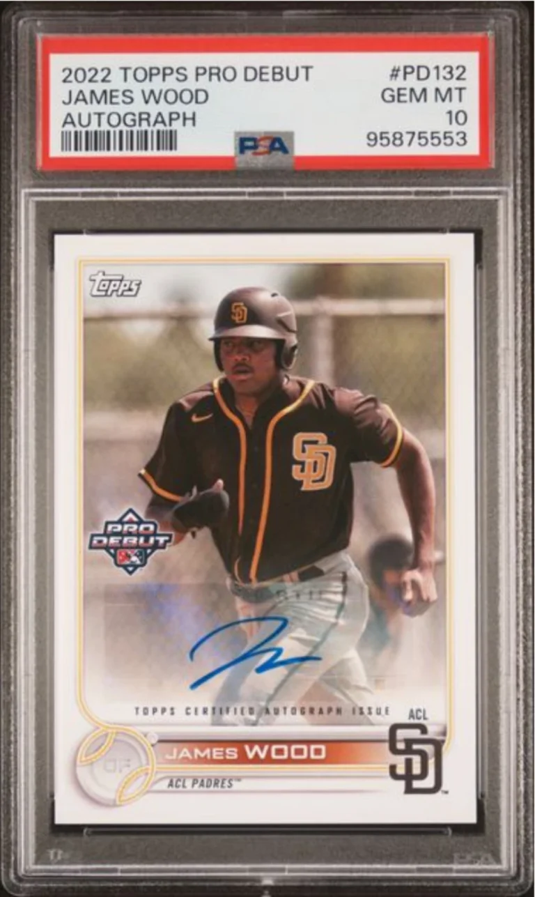 Graded 2022 Topps Pro Debut James Wood #PD132 Autograph Rookie RC Card PSA 10