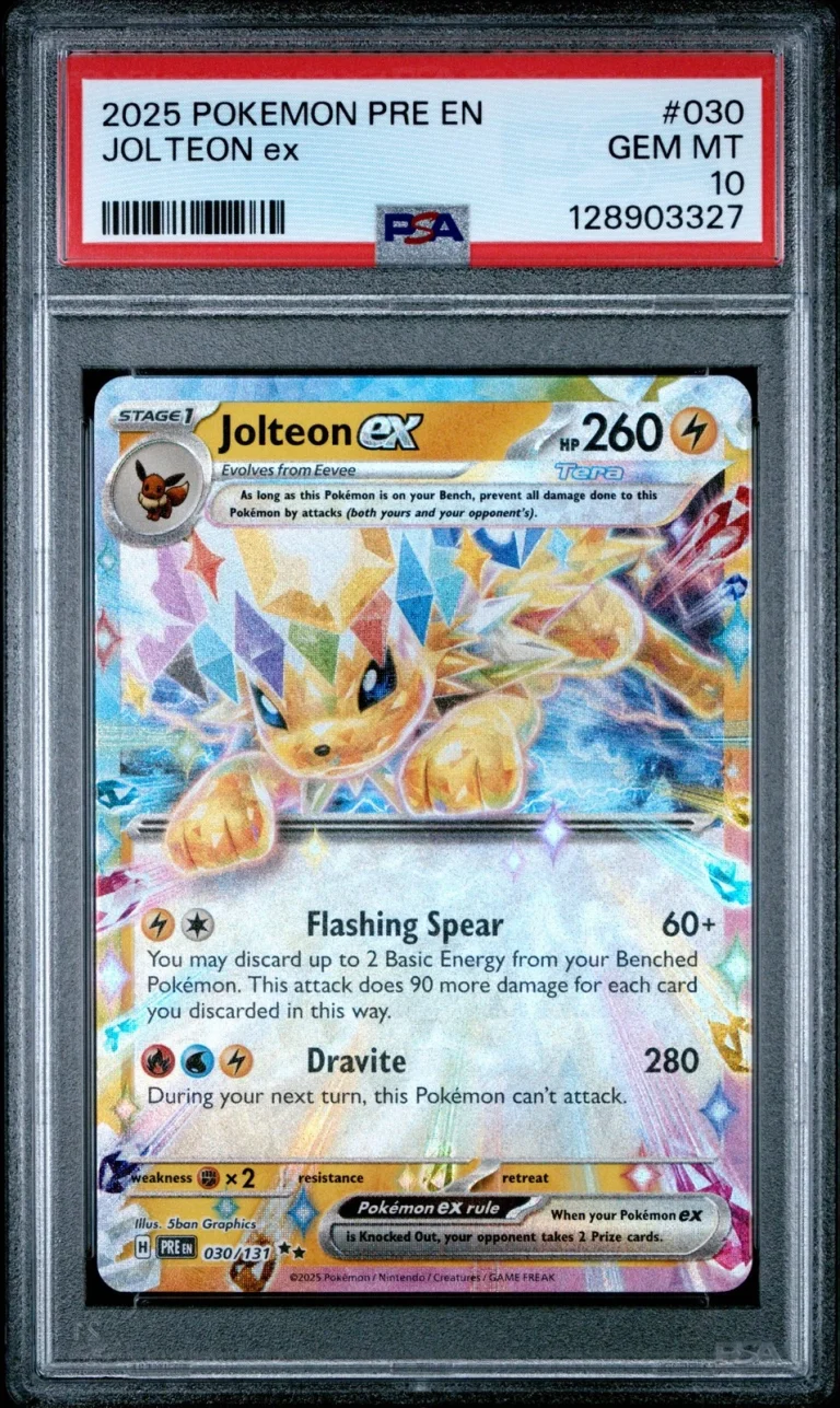 Graded 2025 Pokemon Pre Prismatic Evolutions #030 Jolteon Ex Surprise Box PSA 10