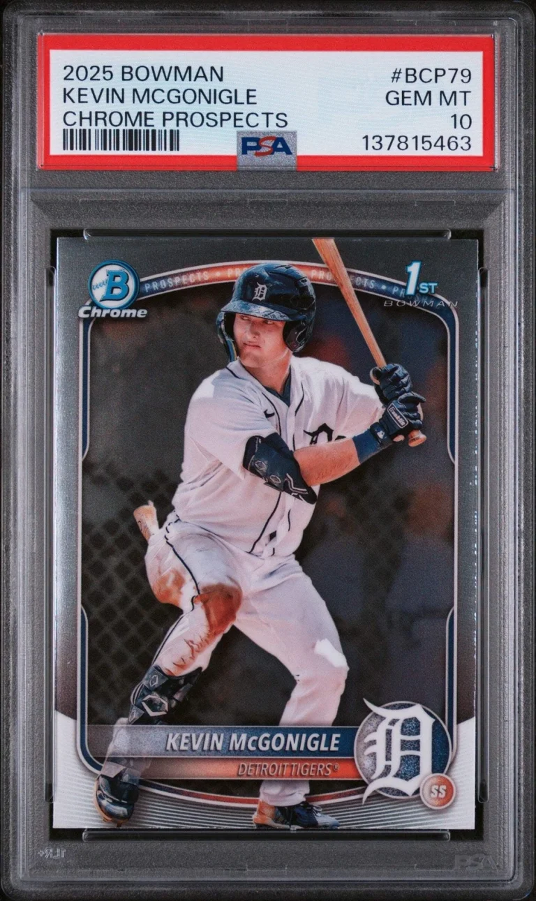 Graded 2025 Bowman Chrome Kevin McGonigle #BCP79 Prospects Rookie Card PSA 10
