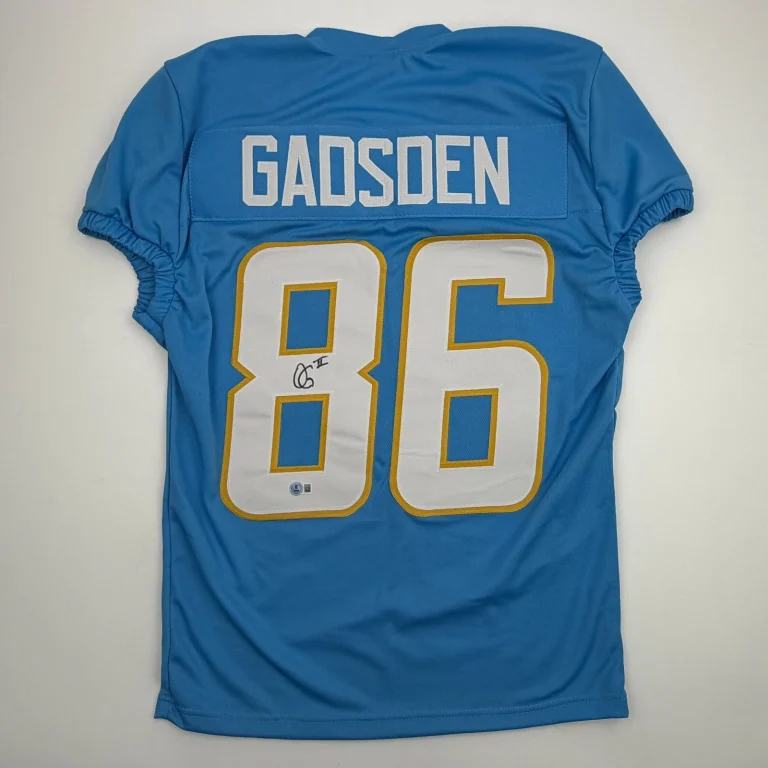 Autographed/Signed Oronde Gadsden Los Angeles Powder Blue Cut Jersey Beckett COA