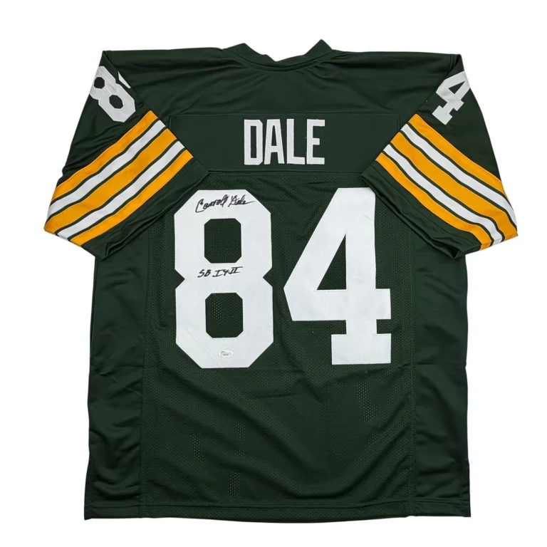 Autographed/Signed Carroll Dale Green Bay Green Football Jersey JSA COA