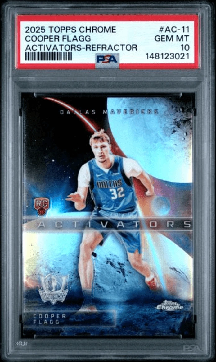 Graded 2025 Topps Chrome Cooper Flagg #AC11 Refractor RC Basketball Card PSA 10