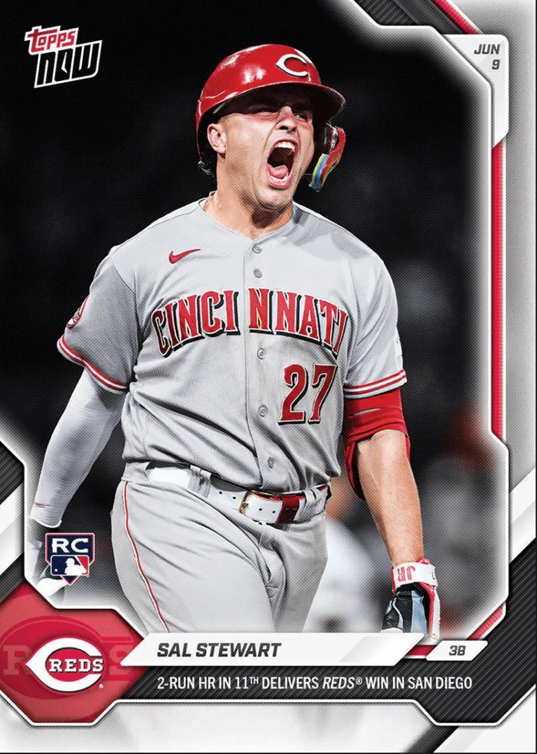 2026 Topps Now Sal Stewart #309 Cincinnati Reds Rookie RC Baseball Card