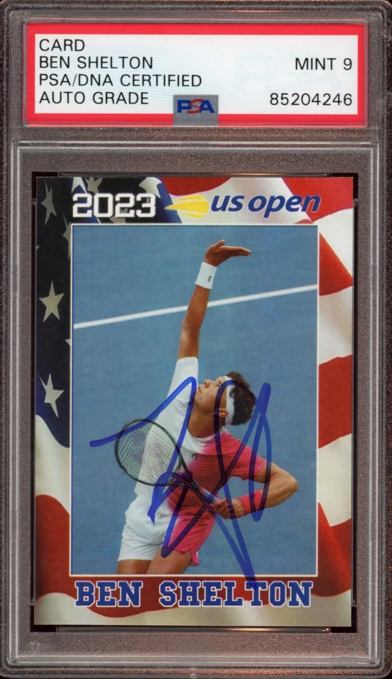 Ben Shelton Signed 2023 Pro Net US Open Rookie Card Psa/Dna MINT 9 AUTO RC