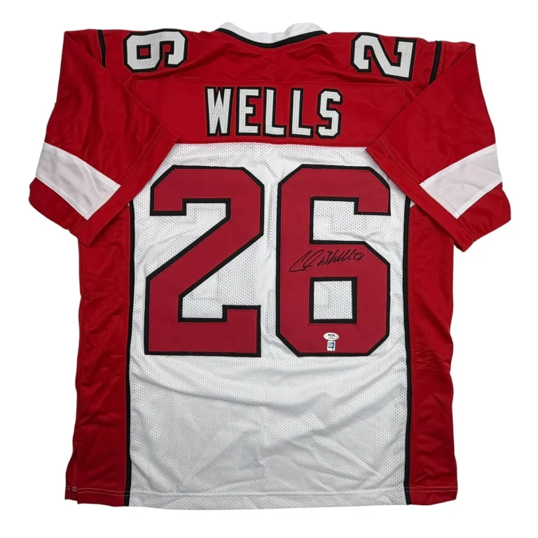 Autographed/Signed Chris Beanie Wells Arizona White Jersey PSA/DNA COA