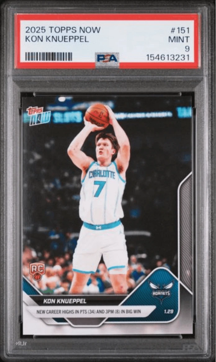 Graded 2025 Topps Now Kon Knueppel #151 Rookie RC Basketball Card PSA 9