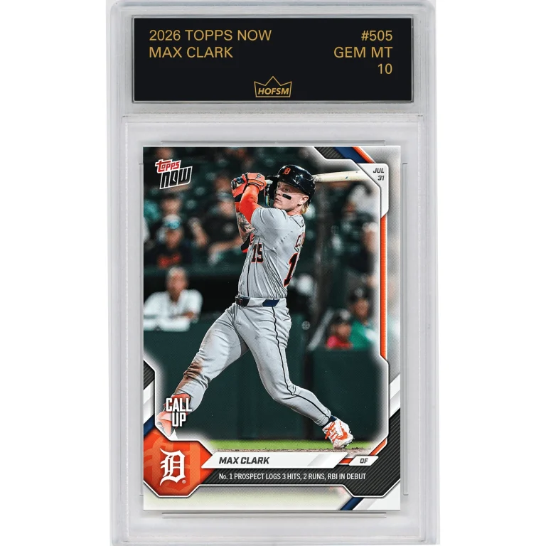 Graded 2026 Topps Now Max Clark #505 Rookie RC Baseball Card HOFSM 10