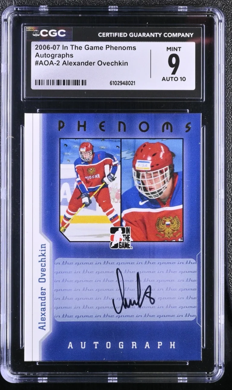 2006 In the Game Phenoms Autographs Alexander Ovechkin 1/1 RC CGC 9 10 Auto