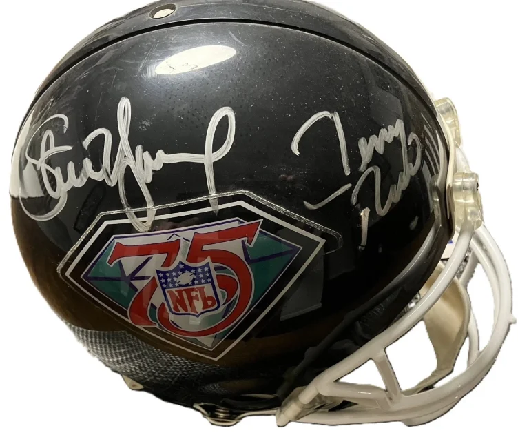 Steve Young Jerry Rice Signed NFL 75th PROLINE Full Size Helmet 49ers JSA