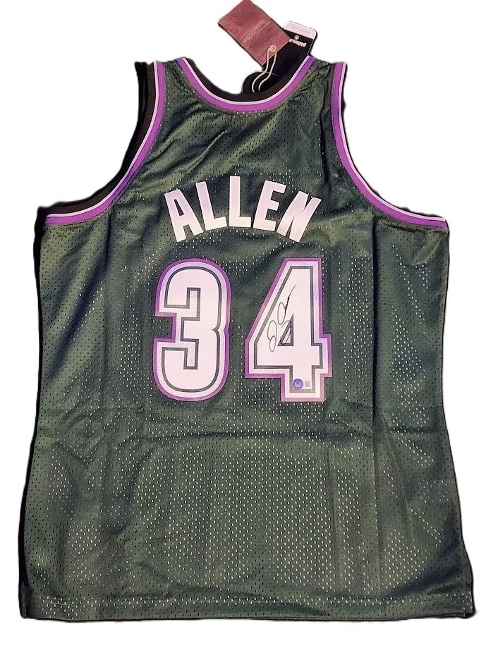 Ray Allen Signed Mitchell & Ness Rookie-Era 1996-97 Bucks Jersey Beckett BAS