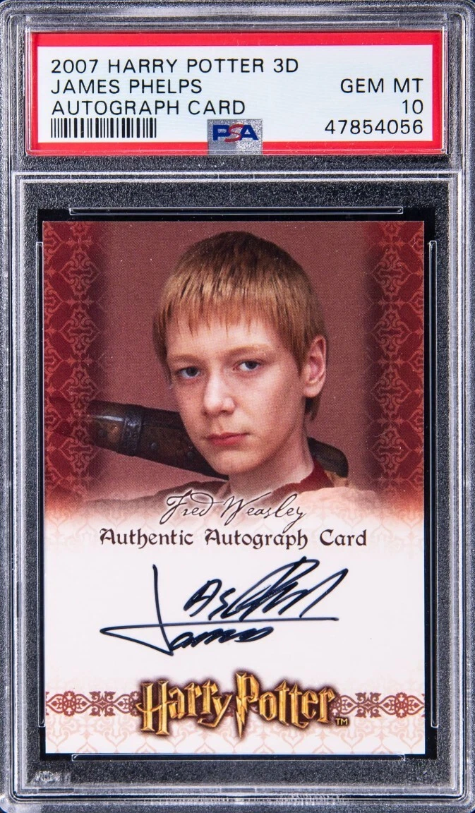 2007 Harry Potter Artbox 3D James Phelps Auto Autograph PSA 10 Gem Mint POP 1
