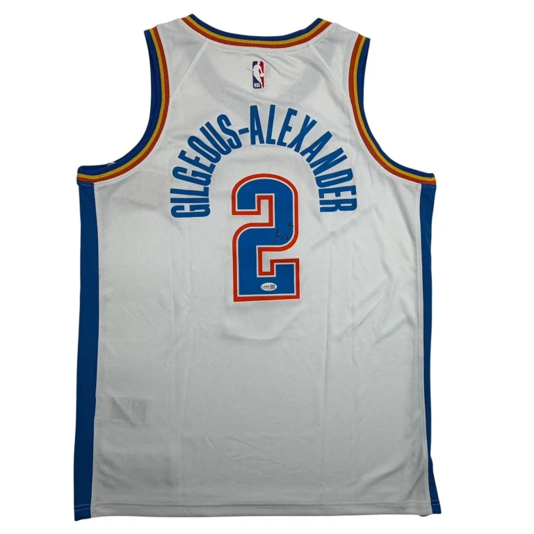Autographed/Signed Shai Gilgeous-Alexander SGA Thunder White Jersey JSA COA