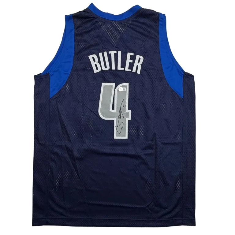 Autographed/Signed Caron Butler Dallas Blue Basketball Jersey Beckett COA