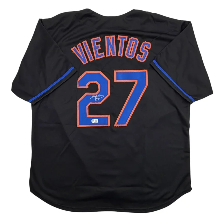 Autographed/Signed Mark Vientos New York Black Baseball Jersey Beckett COA