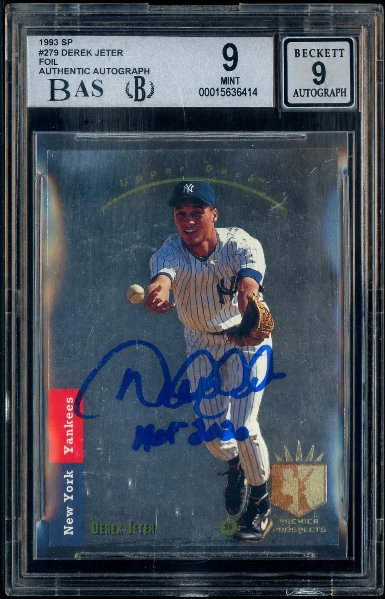 Derek Jeter Signed Auto 1993 SP Foil 279 Rookie Card HOF 2020 Inscribed BGS 9