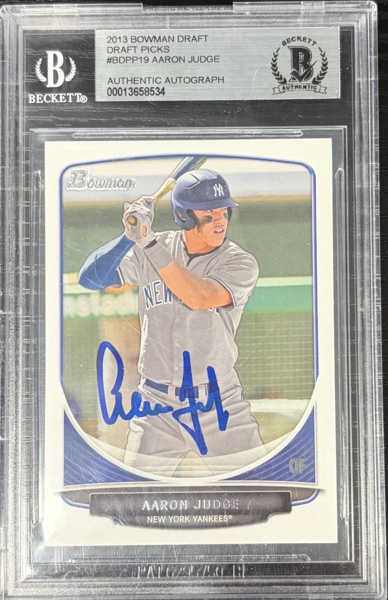Aaron Judge Signed Auto 2013 Bowman Draft Picks Prospects BDPP19 RC Beckett BAS