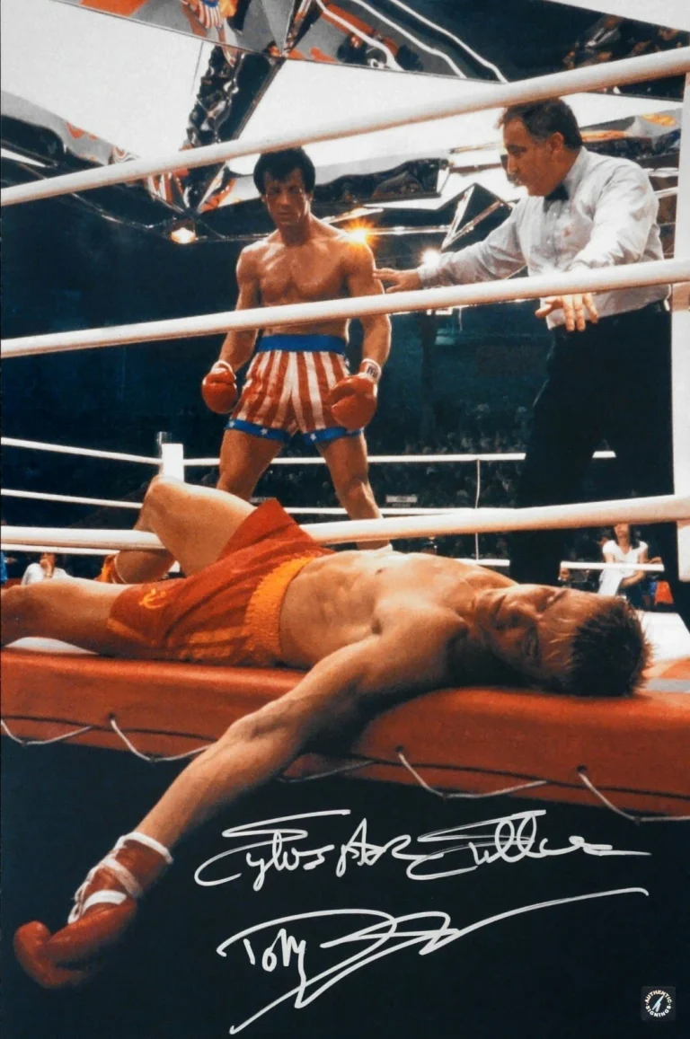 Sylvester Stallone Dolph Lundgren Signed Auto Rocky IV 16x24 Photo GRAD