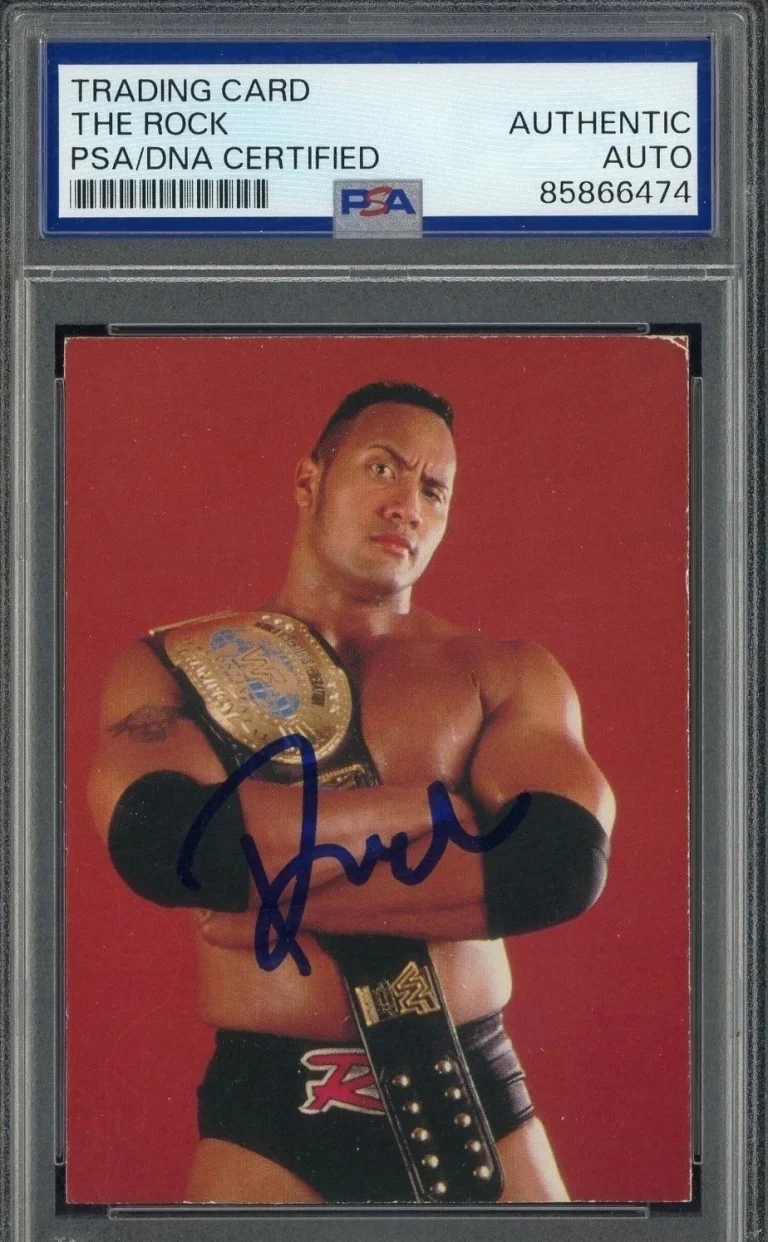 Dwayne The Rock Johnson Signed Auto 1998 Comic Images WWF Superstarz 8 RC PSA D