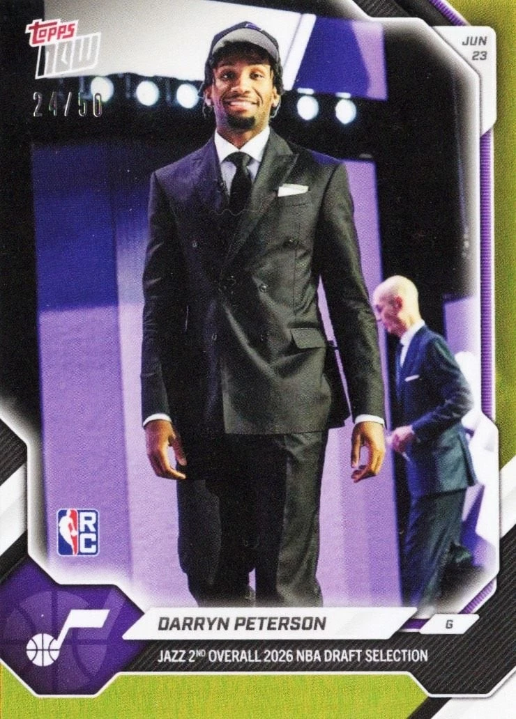 2026 Topps Now Darryn Peterson #DPET Gold Foil /50 Rookie Basketball Card