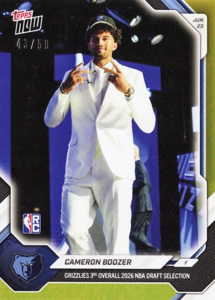2026 Topps Now Cameron Boozer #CBOO Gold Foil /50 Rookie RC Basketball Card