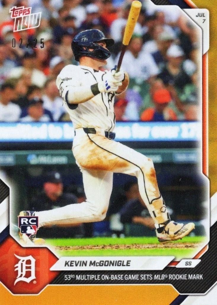 2026 Topps Now Kevin McGonigle #427 Orange Foil /25 Rookie RC Baseball Card