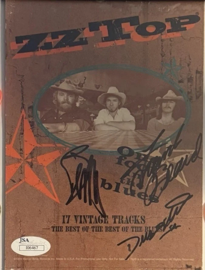 ZZ Top Group Signed Auto DVD Booklet All 3 Members JSA