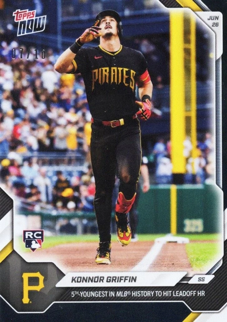 2026 Topps Now Konnor Griffin #379 Black Foil /10 Rookie RC Baseball Card