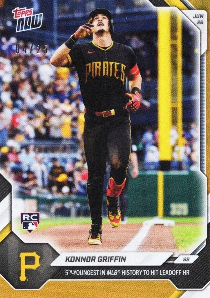 2026 Topps Now Konnor Griffin #379 Orange Foil /25 Rookie RC Baseball Card