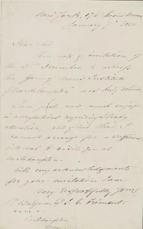 John C Fremont Signed Auto Handwritten 1856 Letter 1st Republican Nominee GRAD