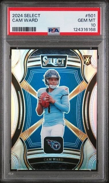 Graded 2024 Panini Select Cam Ward #501 XRC Rookie RC Football Card PSA 10