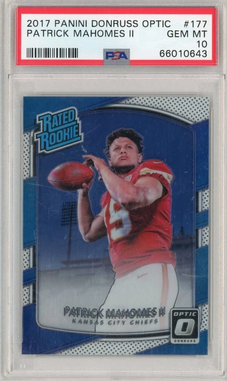 Graded 2017 Panini Donruss Optic Patrick Mahomes #177 Rookie RC Card PSA 10